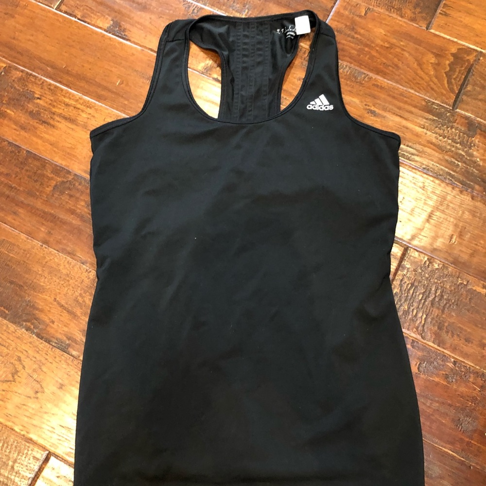 black adidas workout tank.